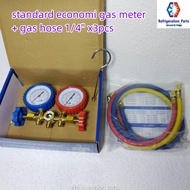 CZ double head meter gas peti sejuk / penghawa dingin r22 r410a r32 r134a r600a r12 r502 r404a r407c 气压双表 测压表 manifold gauge double low / high side checking gas tool full spec refrigeration parts &amp; tools sales refrigerant item