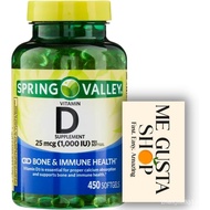 Vitamin D 25 Micrograms, 1,000 IU, 450 Soft Capsules Spring Valley+Pill Box
