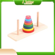 8 Layer Blocks Of Hanoi Tower,17.5*6*7.5cm Wooden Hanoi Tower,Wooden Hanoi Tower For Children