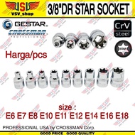 GESTAR 3-Star Socket Wrench/8"DR E6 E7 E8 E10 E11 E12 E14 E16 E18 Star Socket 3/8"DR