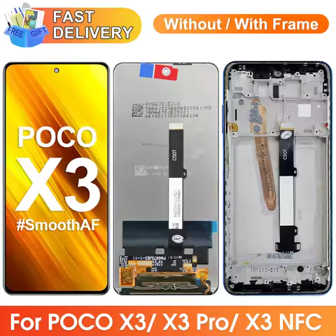 6.67'' Poco X3 Pro Display Screen, for Xiaomi Poco X3 Lcd Display Digital Touch Screen with Frame fo