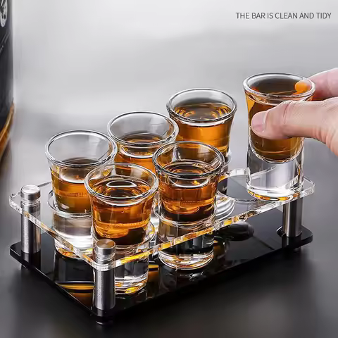 6/12/24 Holes Shot Glass Holder Bar Acrylic Shot Glasses Serving Wine Glass Cup Serving Tray Cups Or