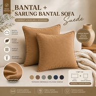 Premium Suede Sofa Cushion Cover + Pillow Filling Size 40x40 Cm 45x45 Cm 50x50 Cm 60x60 Cm 40x60 Cm