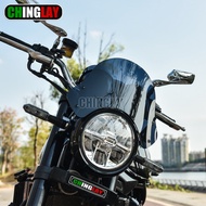 Compatible with Kawasaki Z900RS 2018-2025 Modified Front Windshield with Installation Bracket Non-Da