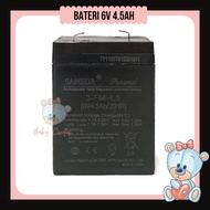 Bateri 6V 4.5AH Saikeda 6V Battery Kids Electric Scooter Bike Car Motor Skuter Kereta Motosikal Elek