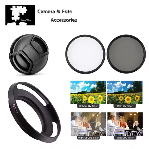 40.5mm UV CPL Circular Polarizing Filter Lens Hood Cap For Sony ZV-E10 A6700 A6400 A6300 A6100 A6000