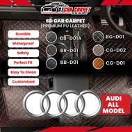 [ AUDI LIVE ] Top Carpet VIP 6D PU Leather Mat For A5, A6 HYBRID, AUDI A8L, S5, Karpet Kereta, Autom