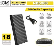 Nitecore NB5000 5000mAh Power Bank Carbon Fiber Energy Brick - 3A Quick Charge USB 3.0
