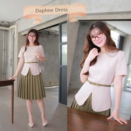 "Romi"Oil" Daphne Dress (Green) K395 Olive Green (Pleated Skirt Dress)