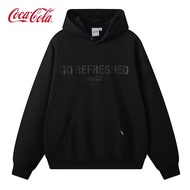 เสื้อฮู้ดคอตตอนคอกลมแขนยาวผู้ชายผู้หญิง Coca-Cola ฤดูใบไม้ผลิและฤดูใบไม้ร่วง เสื้อเชิ้ตคอกลมลำลองสำห