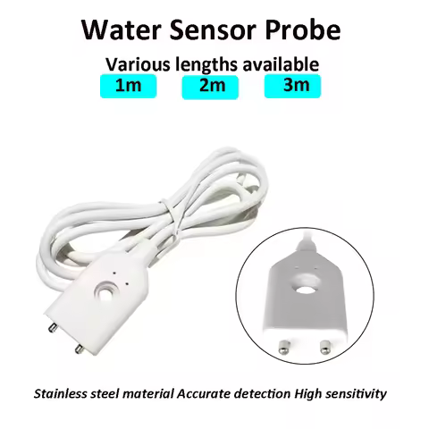 1m 2m 3m Water Sensor Probe for Water Leak Sensor WIFI Electronic Leak Detector -10℃～50℃ for House C