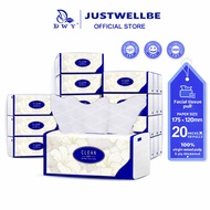 【20 Packs】DWY 5-Ply Natural Wood Pulp Soft Thickened High Absorbency Travel Tissue
