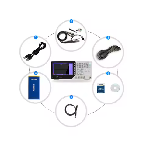 Hantek DSO4202S Digital Multimeter 200MHz 2CH Oscilloscope USB Benchtop osciloscopio Arbitrary Wavef