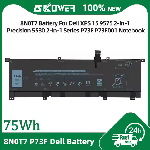 SKOWER 75Wh 8N0T7 Battery for Dell XPS 15 9575 2-in-1 Precision 5530 2-in-1 Series P73F P73F001