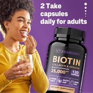 ไบโอติน  คอลลาเจน  เคราติน - อาหารเสริมที่ผ่านการทดสอบทางคลินิก - ช่วยในการเจริญเติบโตของเส้นผม ผิวห