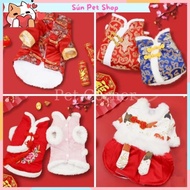 CNY Clothes for dogs and cats, fur-lined CNY clothes for pets