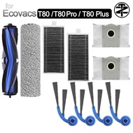 FOR Ecovacs Deebot T80 / T80 PRO / T80 PLUS Accessories: main brush，mopping rollers，side brushes，fil