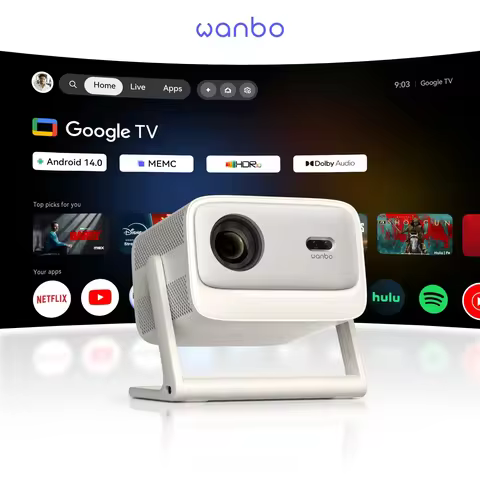 Wanbo Vali 1 Pro Smart 4K Google TV Projector 650ISO Native 1080P Android 14.0 MEMC HDR10 Dobly Home