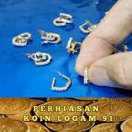 Gem Clip Earrings Made of 91 Coins, 24k Gold Plated, Durable, Elegant, Does Not Fade Easily