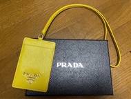 Prada 防刮牛皮證件套～太陽黃（1MC007)