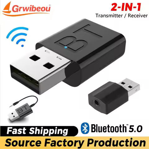 2 in 1 USB Bluetooth 5.0 Adapter Bluetooth Receiver USB Dongle Adapter Bluetooth 5.0 Audio Adapter T