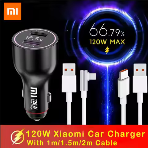 Original Xiaomi Turbo Charger Car 120w 67w Super Fast Auto Chargers Dual Usb Charge Xiao Mi 14 Ultra