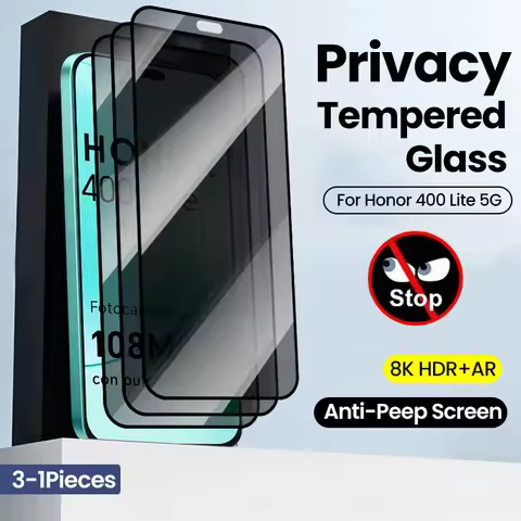 Honer 400 Lite 3-1Pcs Privacy Tempered Glass For Honor400 Honor 400 Lite Light 400Lite X8c 5G Anti-S