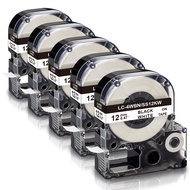 Compatible for Epson Label Maker Tape LK-4WBN LC-4WBN LC 4WBN9 SS12KW 12mm 1/2" Black on White 0.47"