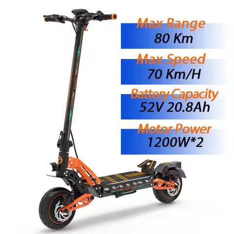 DT10 Dual Motor 48V 52V 20.8Ah Electric Scooter 1200W*2 1000W*2 60KM/H 70KM/H Range 70KM 80KG Offroa