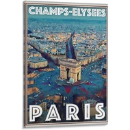 Retro Vintage Style Travel Poster Or Canvas Picture Paris Champs Elysee Wall Art World Travel Ho Pri