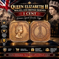 JL Antiques Malaysia Banknote Coin Queen Elizabeth II 1 cent Malaya and British Borneo 1956 57 58 61