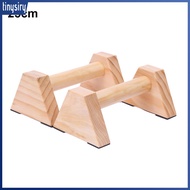 1 Pair Wood Push-up Bar Bold Handle Portable Quadrangle Design Parallettes Bar for Body Building 1 P