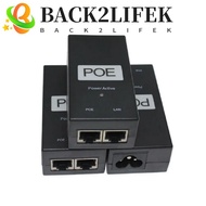 BACK2LIFEK POE Power Injector, 24V/48V 0.5A 100Mbps POE Power Supply, POE Device Output 48V 0.5A Des