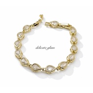 brc05 Bracelet Teardrop design light Gold 6.5 to 7.5 inches CM JEWELRY