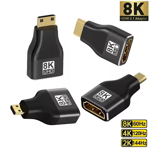 HDMI-compatible Adapter Mini/Micro HDMI To HDMI Adapter 8K 60Hz 120Hz HDMI Male To Female Converter 