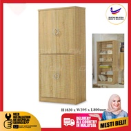 2.5 Feet 2 Door Wardrobe / Swing Door Cabinet / Cloth Storage Cabinet / Almari Kayu / Almari Baju H1830 W395 D800MM