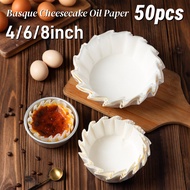 50pcs Basque Cheesecake Oil Paper Tray Muffin Liner Cake Baking Cups Nonstick Cake Paper Cup