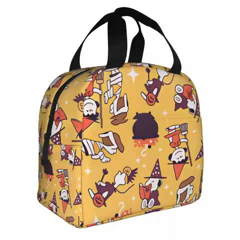 Halloween Snoopy Woodstock Cartoon Beagle Thermal Insulated Lunch Bag Women Portable Lunch Container