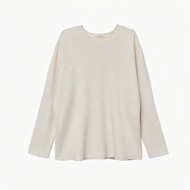 (available, folded inbox shop) Beige Honeycomb Wool Long Sleeve Shirt