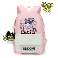 (B665) 40cm/46cm School Bag Kuromi Backpack Bag Sekolah Kuromi Budak Perempuan Beg Kuromi Bag Sanrio