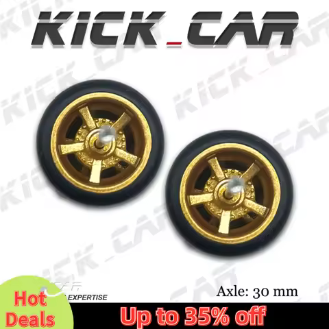 1/64 Wheels with Rubber Tires Five Spoke Refitting Parts for Diecast Model Car Hot Wheels Mainline M