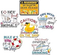 Blosssound 6 Pcs Cruise Door Magnets Decorations Funny Cruise Ship Magnets Magnetic Refrigerator Sti