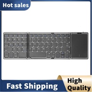 B089T Portable Folding Keyboard with Trackpad Rechargeable Mini Wireless Bluetooth Keyboard for IOS 