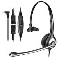 2.5mm Telephone Headset Monaural with Noise Canceling Mic+Quick Disconnect Compatible with Cisco Lin