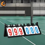 prettyia Flip Scoreboard 6 Digit Portable Scoreboard for Football Baseball Volleyball