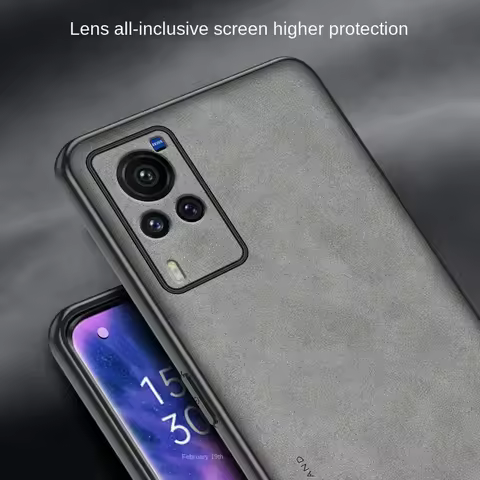 Vivo X60 Pro X60Pro 5G V2046 Case PU Leather Surface Hard PC Back Cover Shockproof Matte Phone Case 