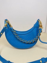 LV 路易威登 芯片款 少有藍色Loop 壓紋月亮包23cm