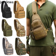 JUERLEWA Shoulder Backpack, Water Resistant Small Chest Sling Bag, Durable Oxford with Water Bottle Holder Portable Men's Crossbody Bag Outdoor