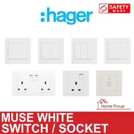 Hager Muse White Switch / Socket