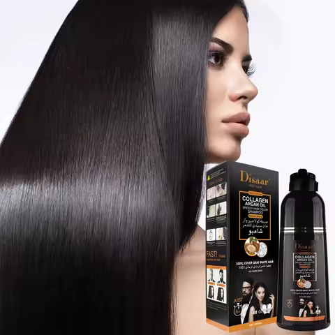 DISAAR 400ML Cover Grey Hair Morocco Argan Oil Care Fast Magic Black Hair Shampoo Dye Repair Damaged